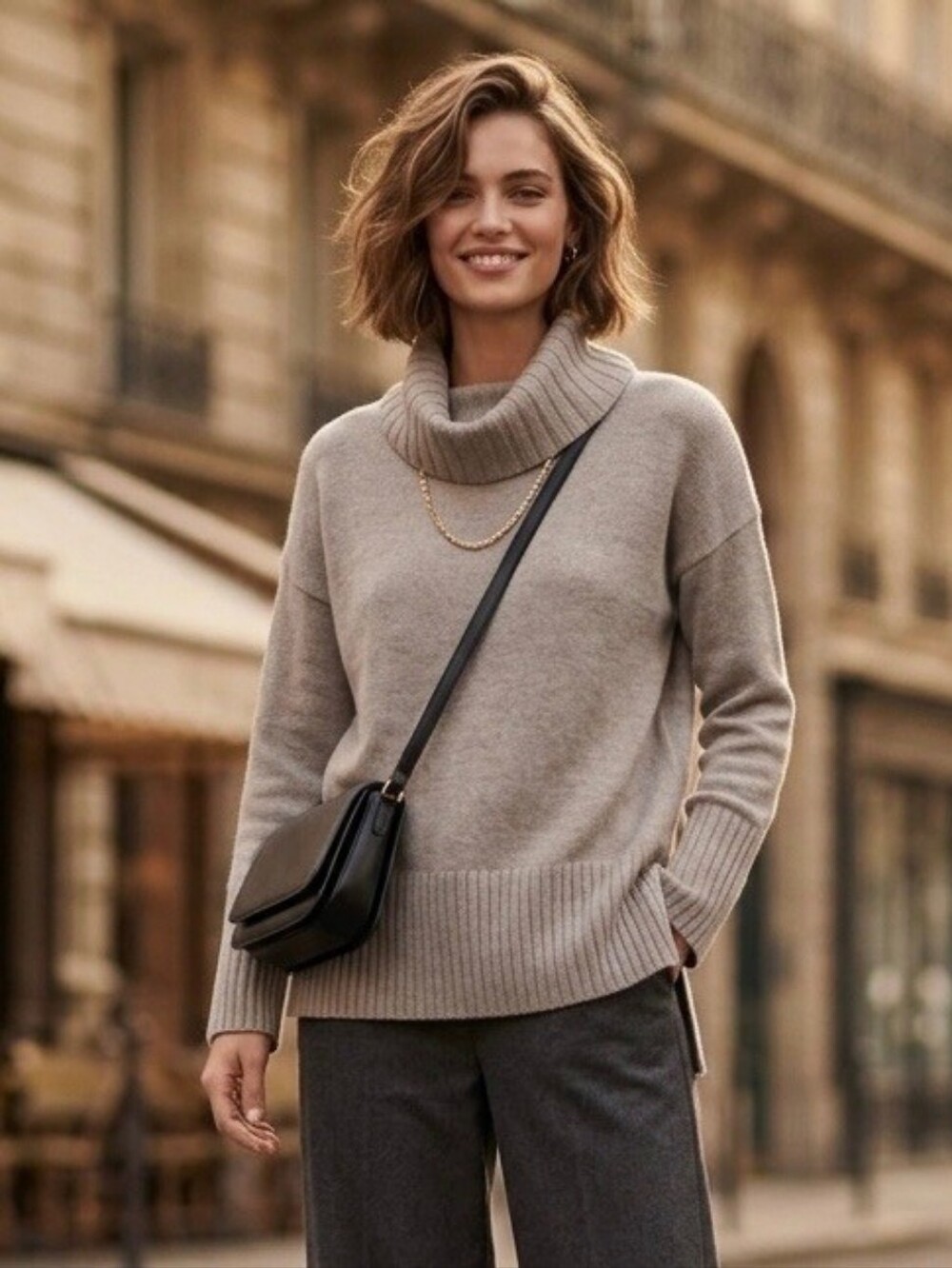 Halston Womens 100% Extrafine Merino Wool Cowl Neck Sweater size L in EUC